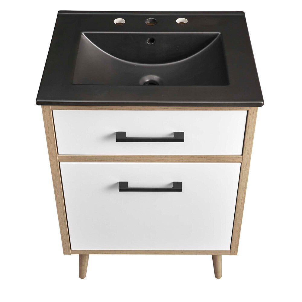EEI-6499-BLK-OAK Maverick 24" Bathroom Vanity by Modway