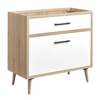 EEI-6268-OAK-WHI Maverick 36" Bathroom Vanity Cabinet Sink Basin Not Included by Modway