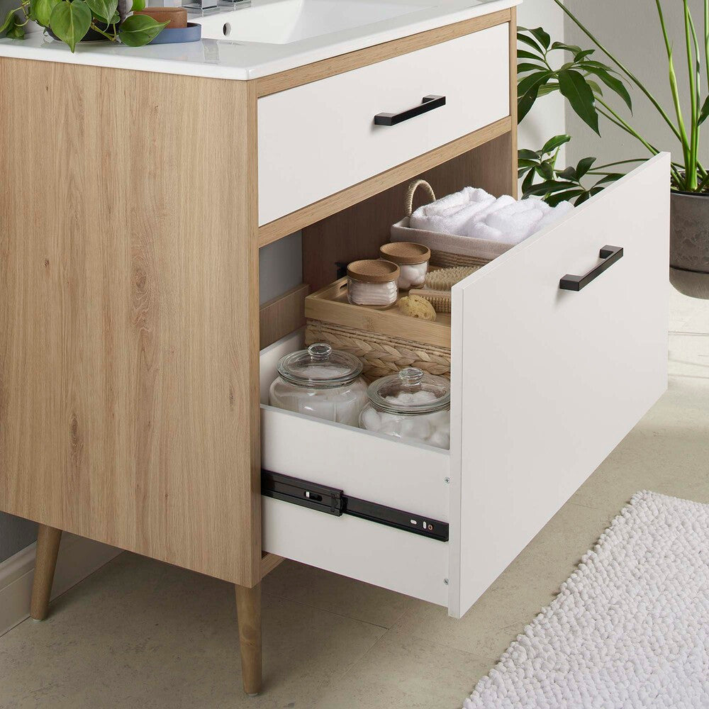 EEI-6500-WHI-OAK Maverick 36" Bathroom Vanity by Modway