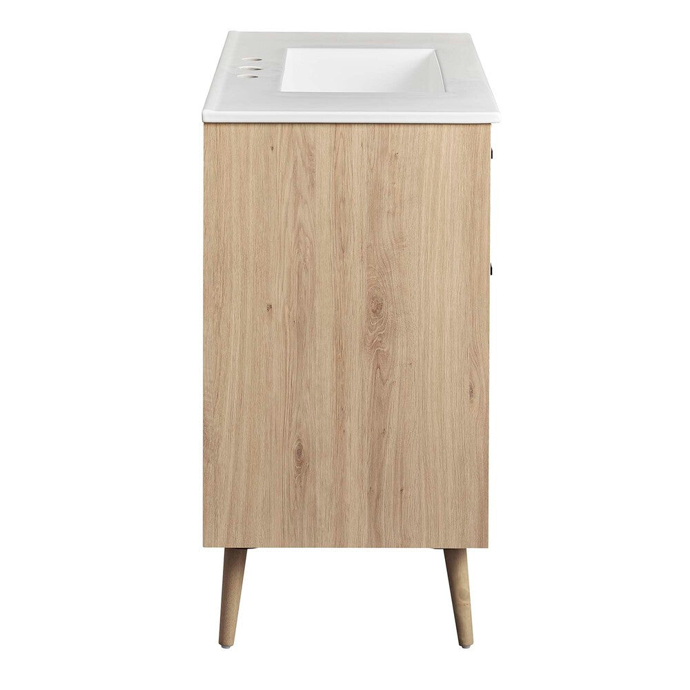 EEI-6500-WHI-OAK Maverick 36" Bathroom Vanity by Modway