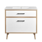 EEI-6500-WHI-OAK Maverick 36" Bathroom Vanity by Modway