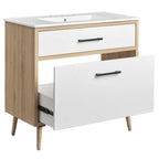 EEI-6500-WHI-OAK Maverick 36" Bathroom Vanity by Modway