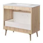 EEI-6500-WHI-OAK Maverick 36" Bathroom Vanity by Modway