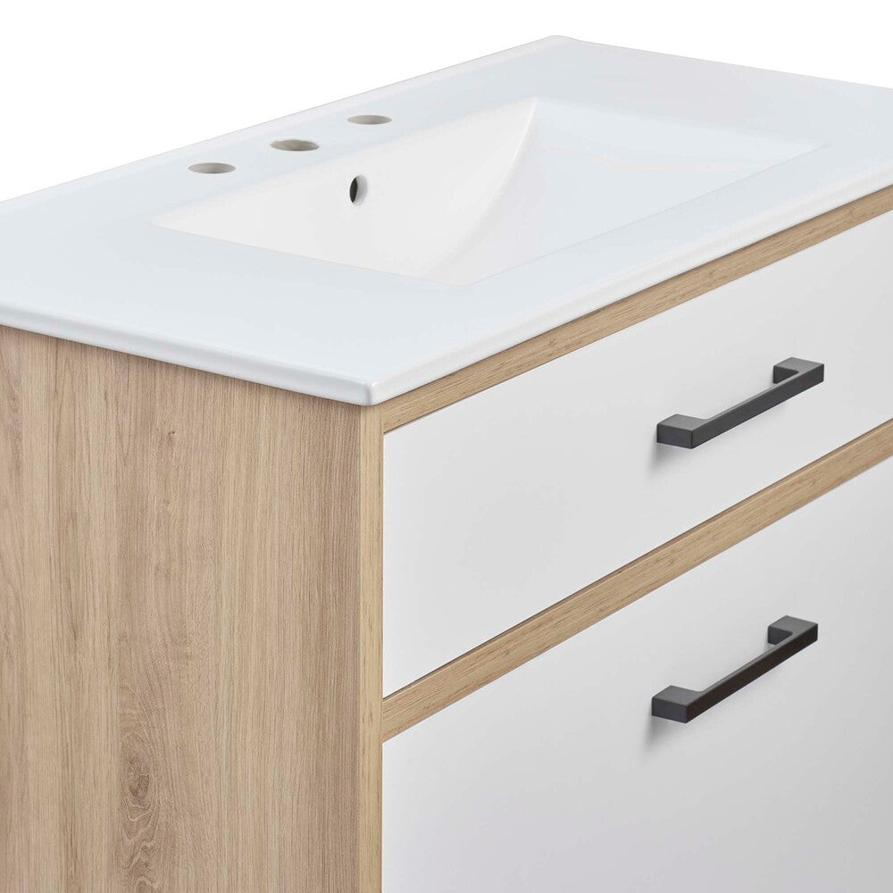 EEI-6500-WHI-OAK Maverick 36" Bathroom Vanity by Modway