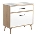 Modway EEI-6500-WHI-OAK Maverick 36" Bathroom Vanity White Oak