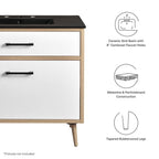 EEI-6501-BLK-OAK Maverick 36" Bathroom Vanity by Modway