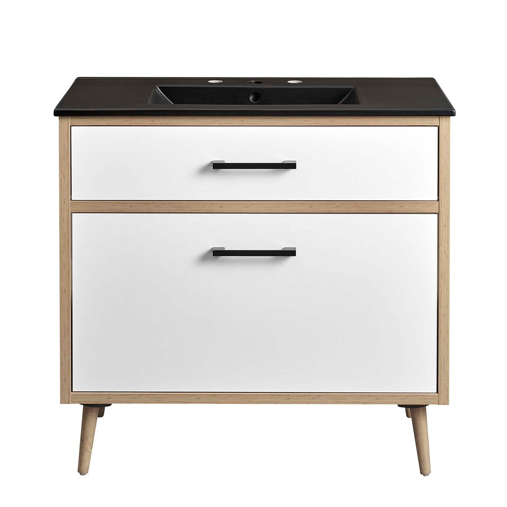 EEI-6501-BLK-OAK Maverick 36" Bathroom Vanity by Modway