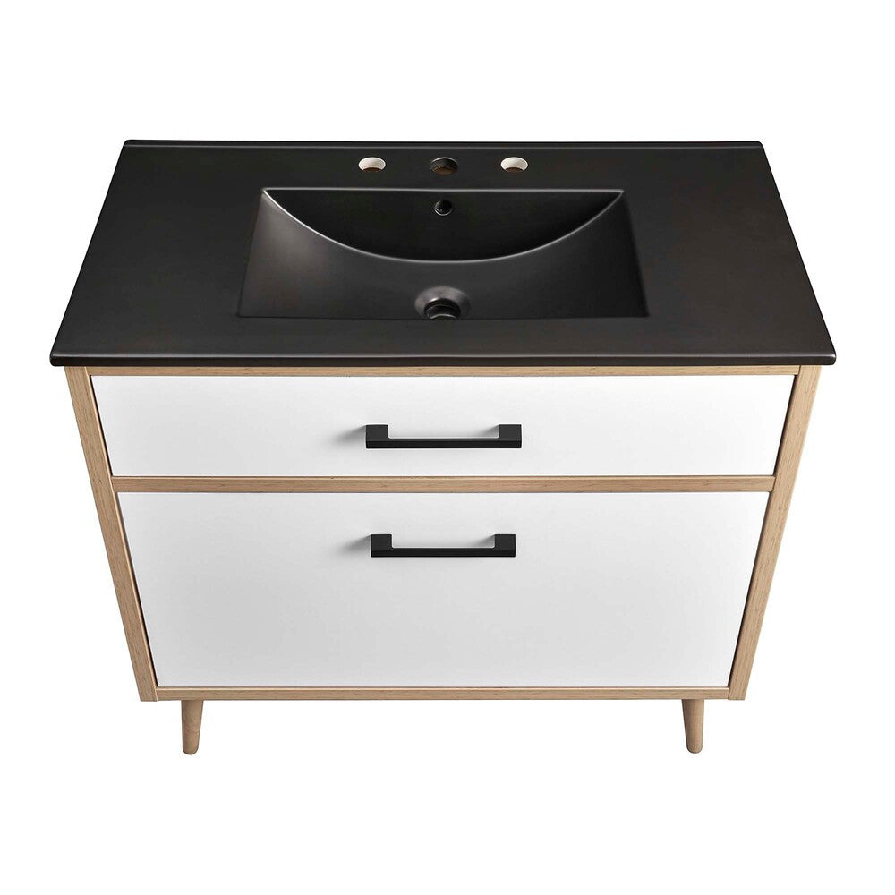EEI-6501-BLK-OAK Maverick 36" Bathroom Vanity by Modway