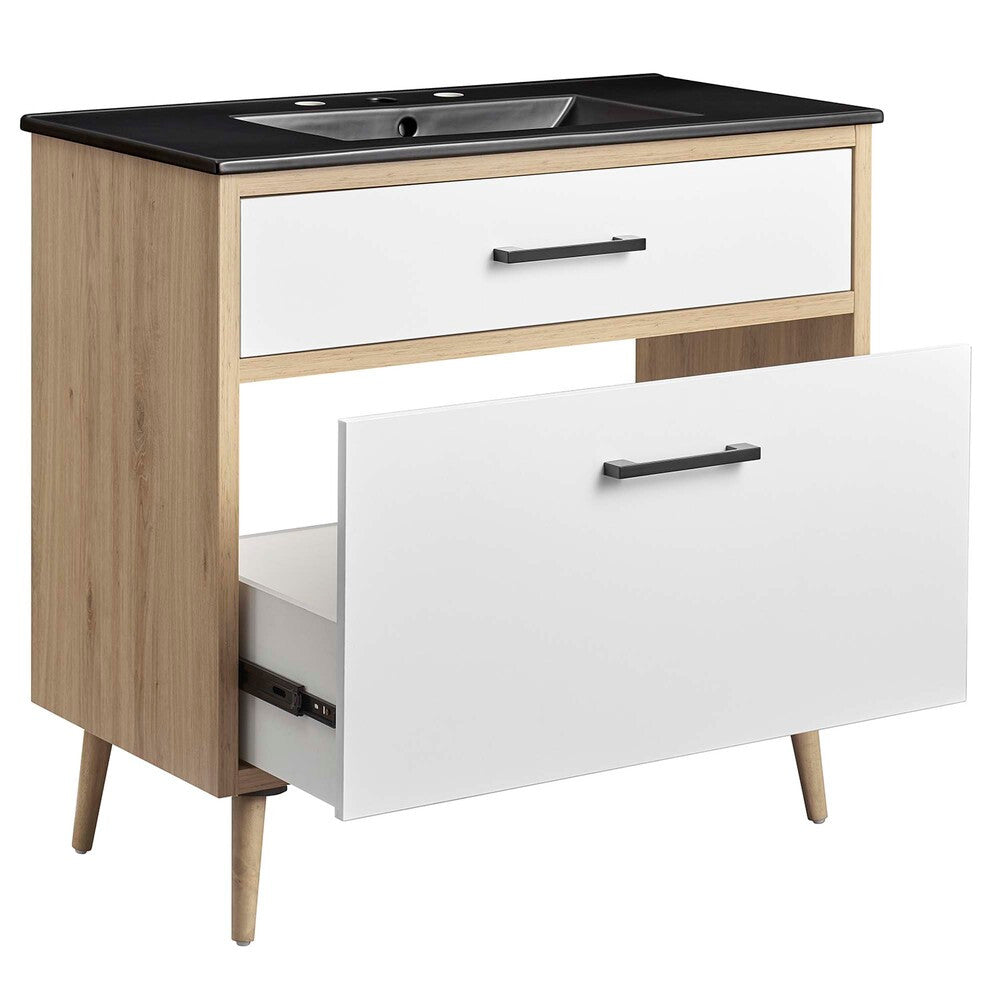 EEI-6501-BLK-OAK Maverick 36" Bathroom Vanity by Modway