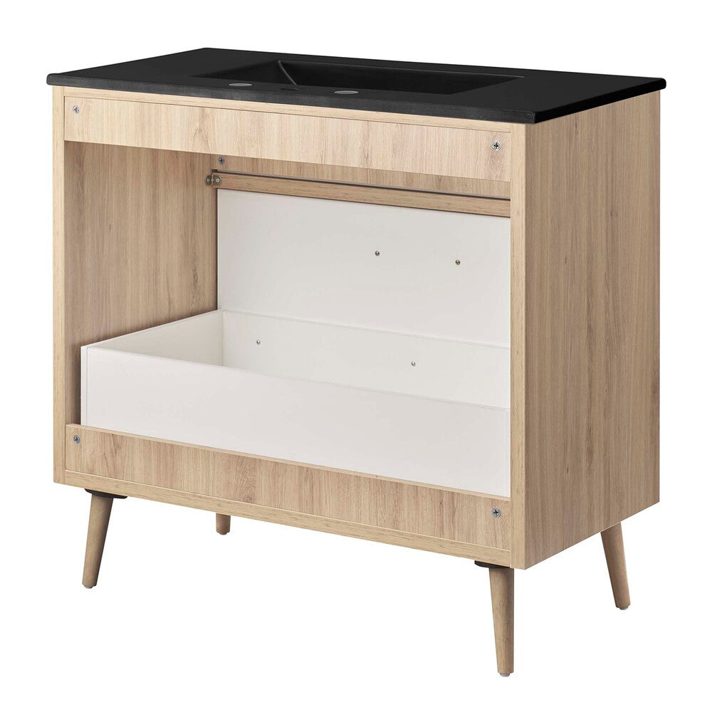 EEI-6501-BLK-OAK Maverick 36" Bathroom Vanity by Modway