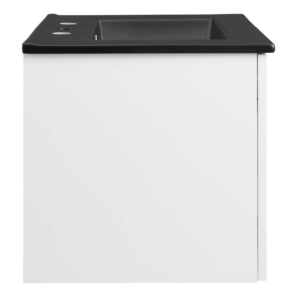 EEI-5370-WHI-BLK Maybelle 24" Wall-Mount Bathroom Vanity by Modway