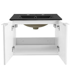 EEI-5370-WHI-BLK Maybelle 24" Wall-Mount Bathroom Vanity by Modway