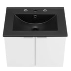 EEI-5370-WHI-BLK Maybelle 24" Wall-Mount Bathroom Vanity by Modway
