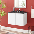 EEI-5370-WHI-BLK Maybelle 24" Wall-Mount Bathroom Vanity by Modway
