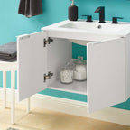 EEI-5379-WHI-WHI Maybelle 24" Wall-Mount Bathroom Vanity by Modway