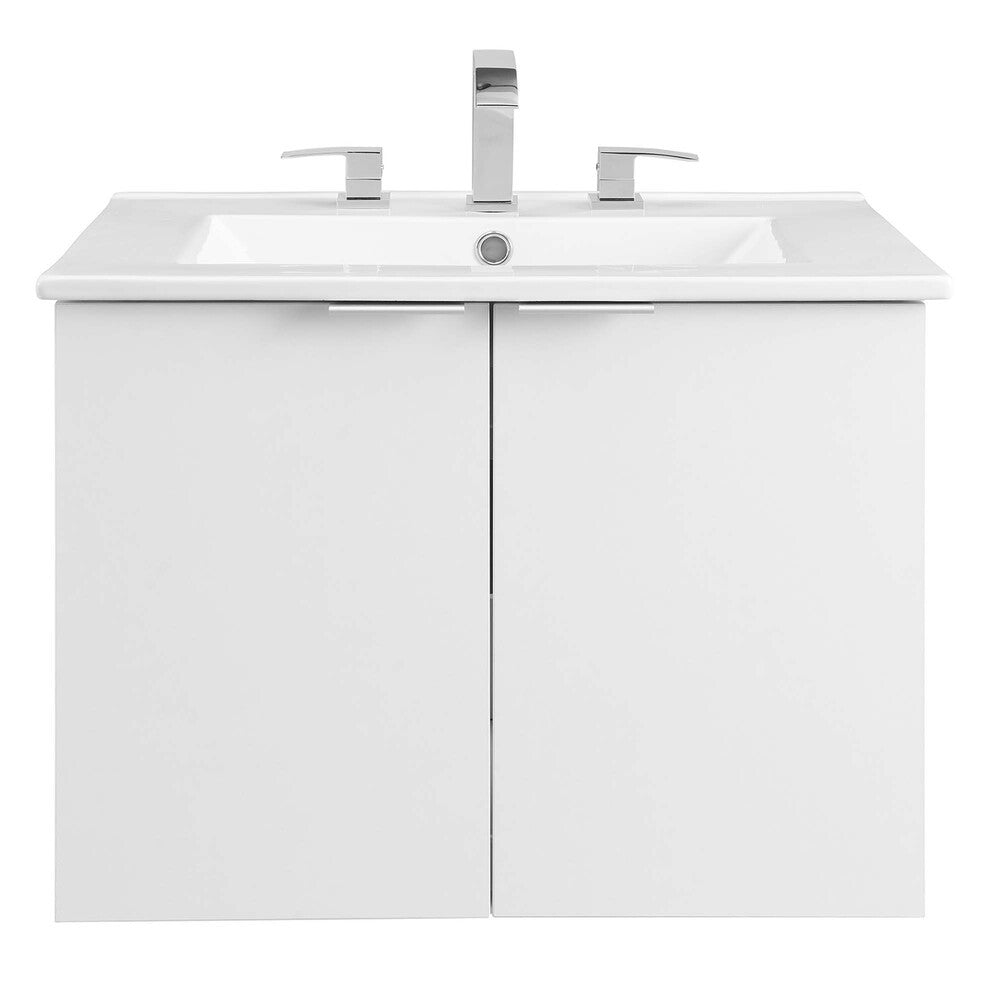 EEI-5379-WHI-WHI Maybelle 24" Wall-Mount Bathroom Vanity by Modway