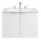 EEI-5379-WHI-WHI Maybelle 24" Wall-Mount Bathroom Vanity by Modway