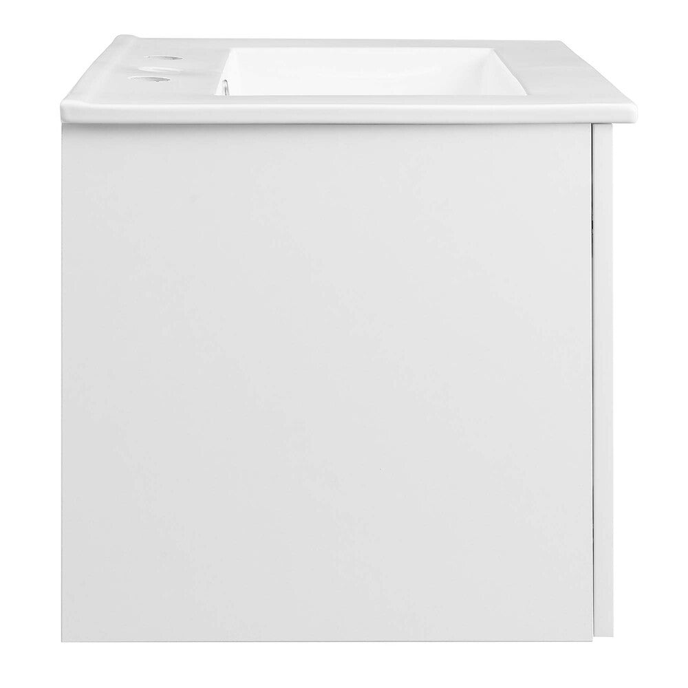 EEI-5379-WHI-WHI Maybelle 24" Wall-Mount Bathroom Vanity by Modway