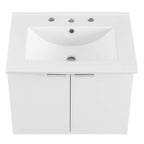 EEI-5379-WHI-WHI Maybelle 24" Wall-Mount Bathroom Vanity by Modway