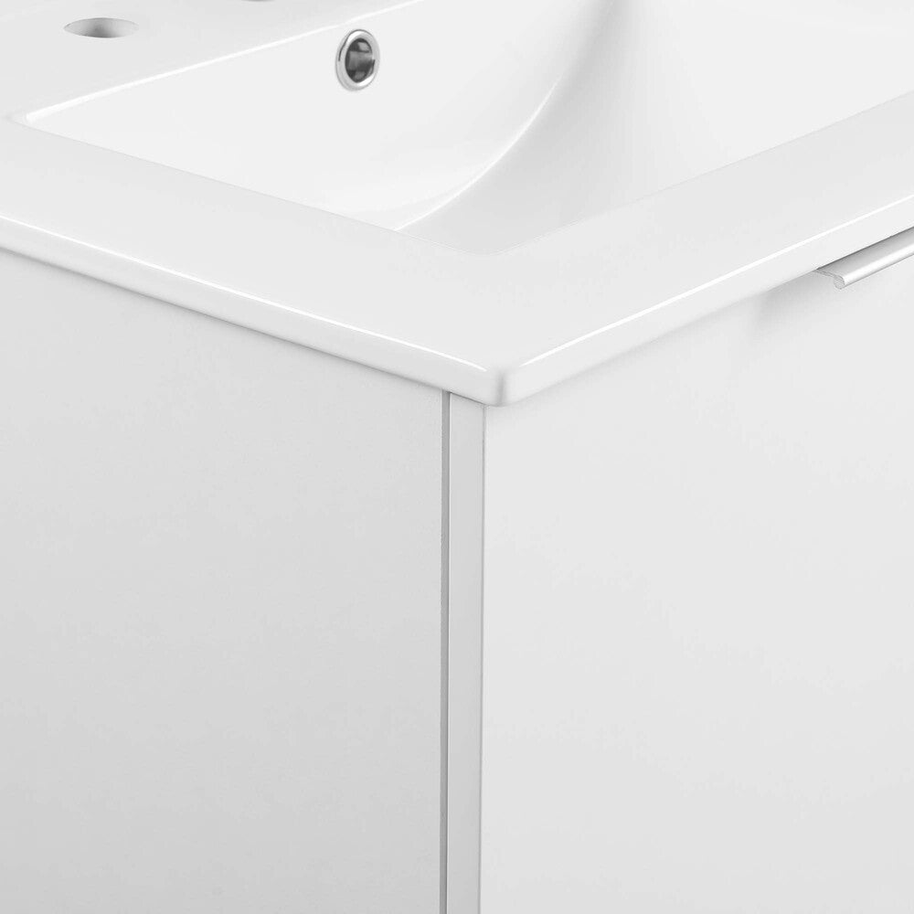 EEI-5379-WHI-WHI Maybelle 24" Wall-Mount Bathroom Vanity by Modway
