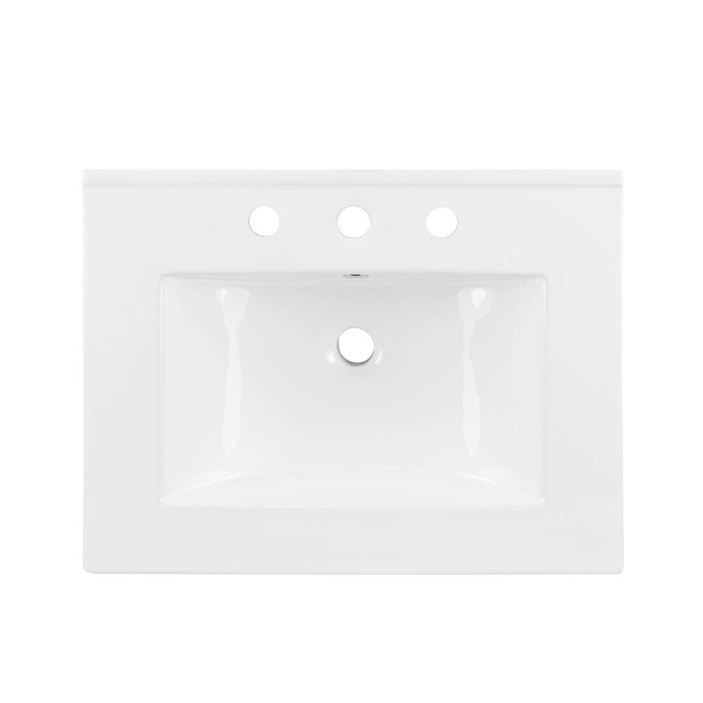 EEI-5379-WHI-WHI Maybelle 24" Wall-Mount Bathroom Vanity by Modway