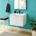EEI-5379-WHI-WHI Maybelle 24" Wall-Mount Bathroom Vanity by Modway