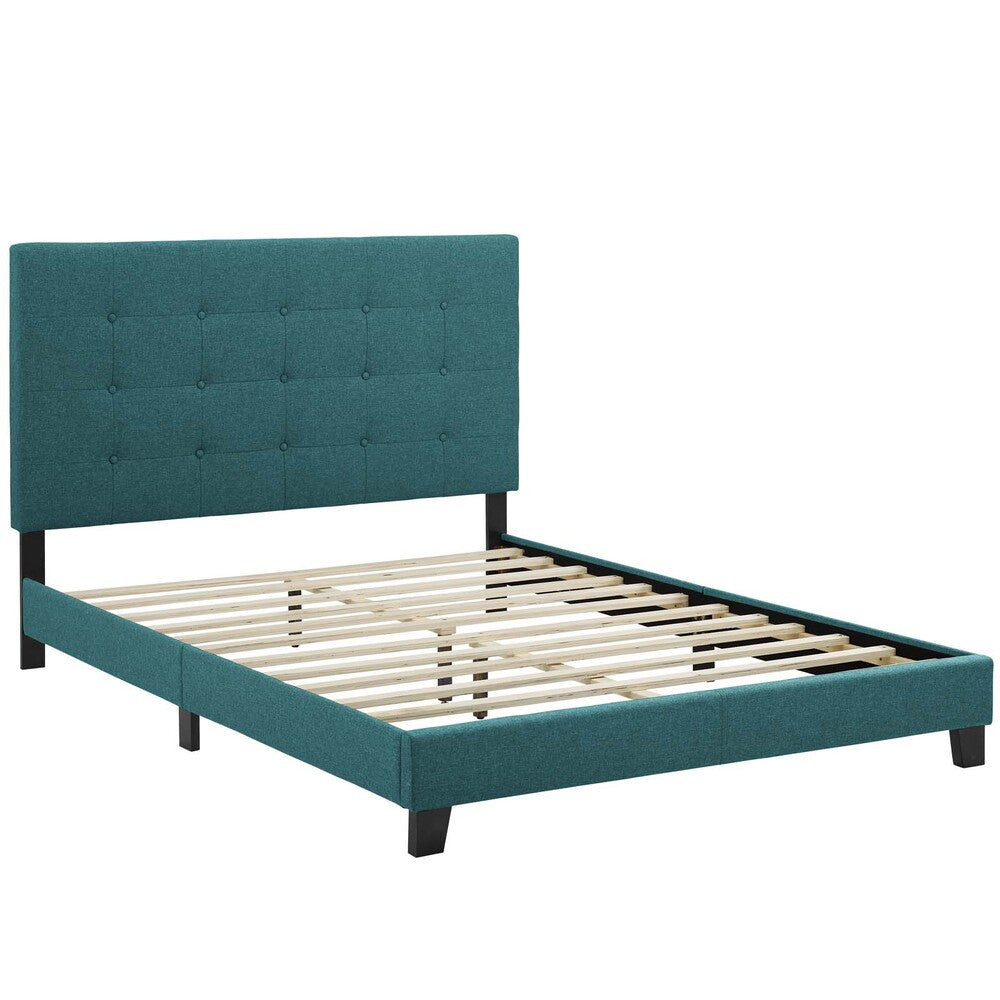 Modway Melanie Tufted Button Upholstered Fabric Queen Platform Bed by Modway-MOD-5879