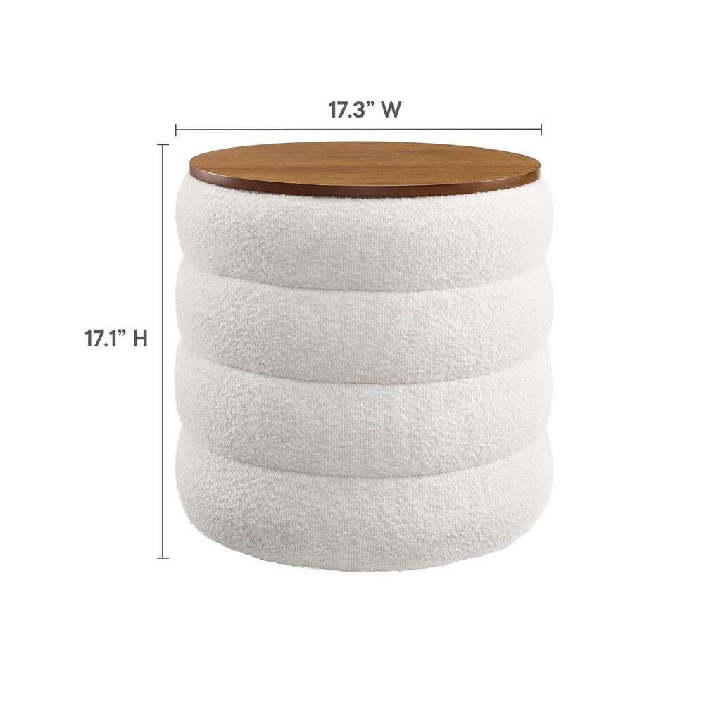 EEI-6685 Mezzo Round Boucle Fabric Storage Ottoman by Modway