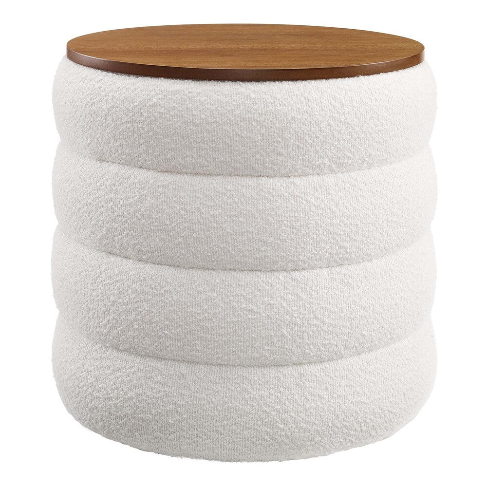 EEI-6685 Mezzo Round Boucle Fabric Storage Ottoman by Modway