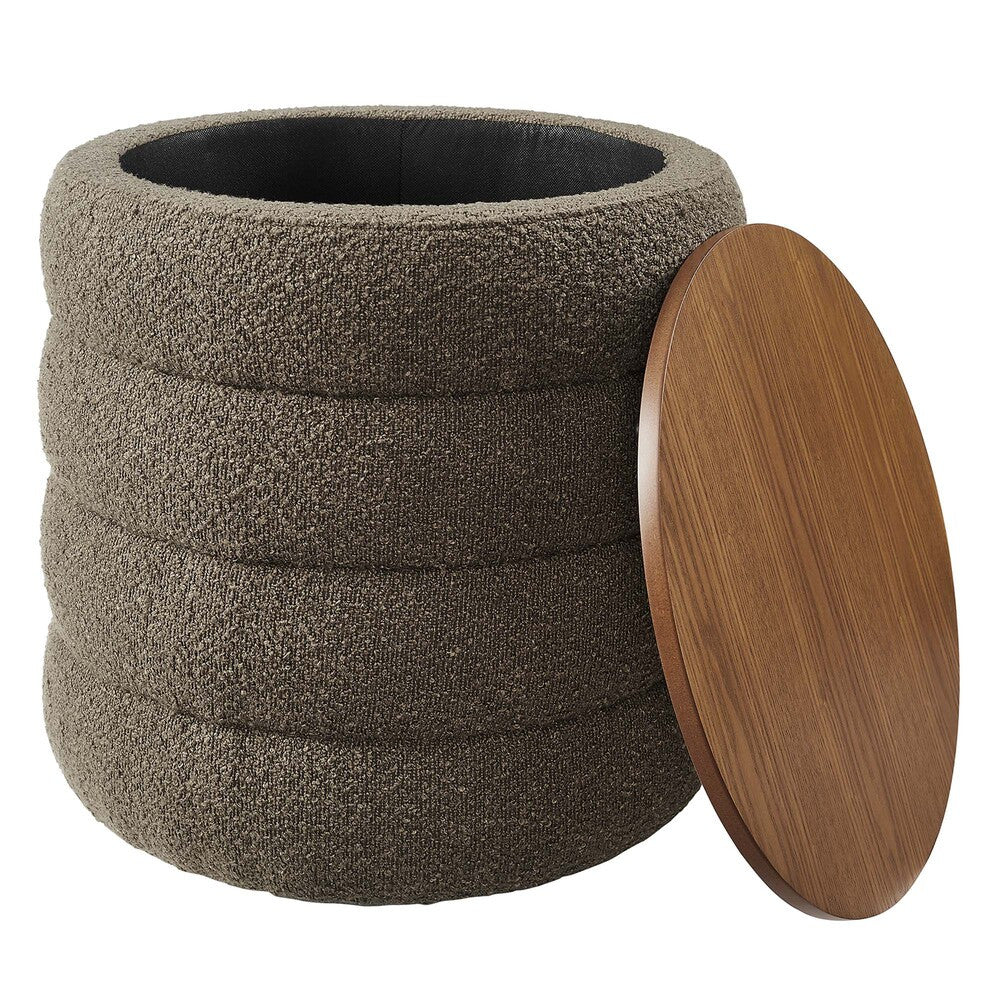 EEI-6685 Mezzo Round Boucle Fabric Storage Ottoman by Modway