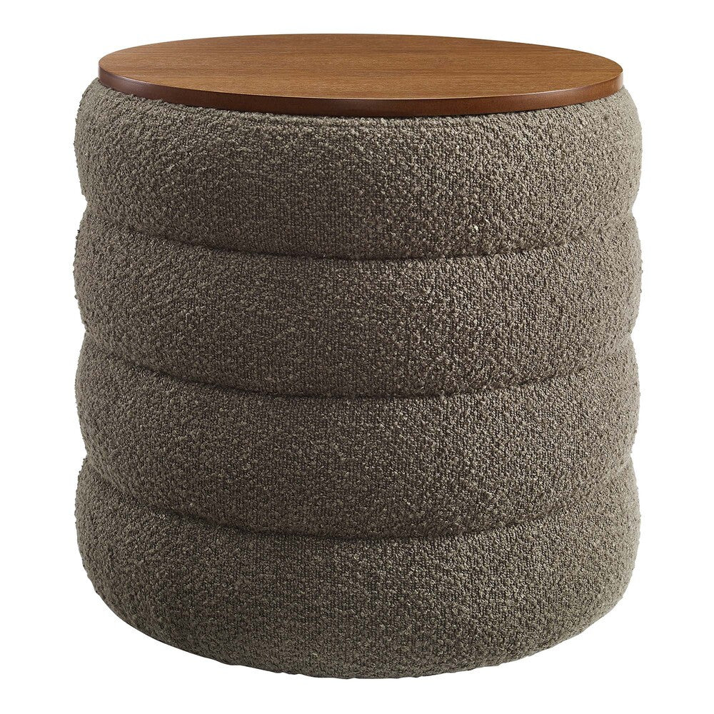 EEI-6685 Mezzo Round Boucle Fabric Storage Ottoman by Modway