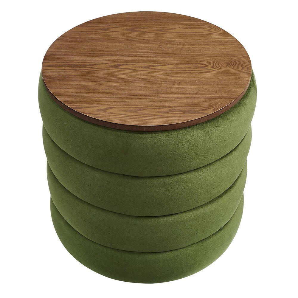 EEI-6684 Mezzo Round Performance Velvet Storage Ottoman by Modway