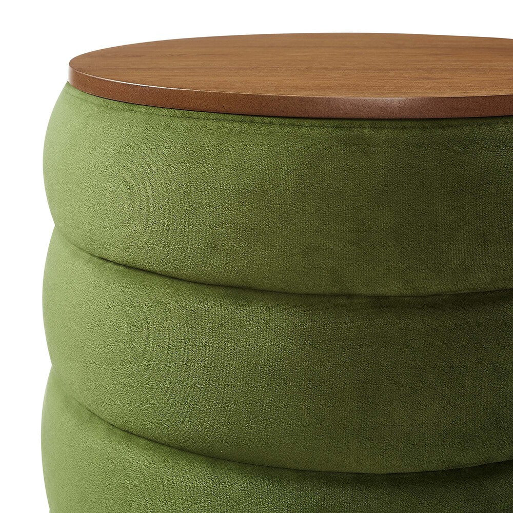 EEI-6684 Mezzo Round Performance Velvet Storage Ottoman by Modway