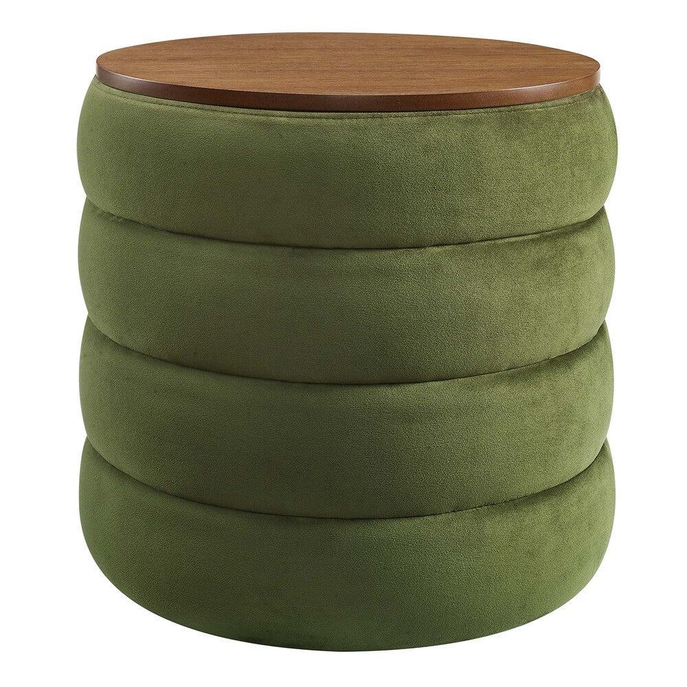 EEI-6684 Mezzo Round Performance Velvet Storage Ottoman by Modway