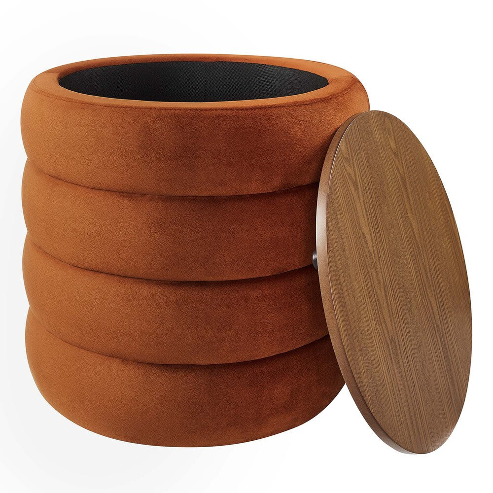 EEI-6684 Mezzo Round Performance Velvet Storage Ottoman by Modway