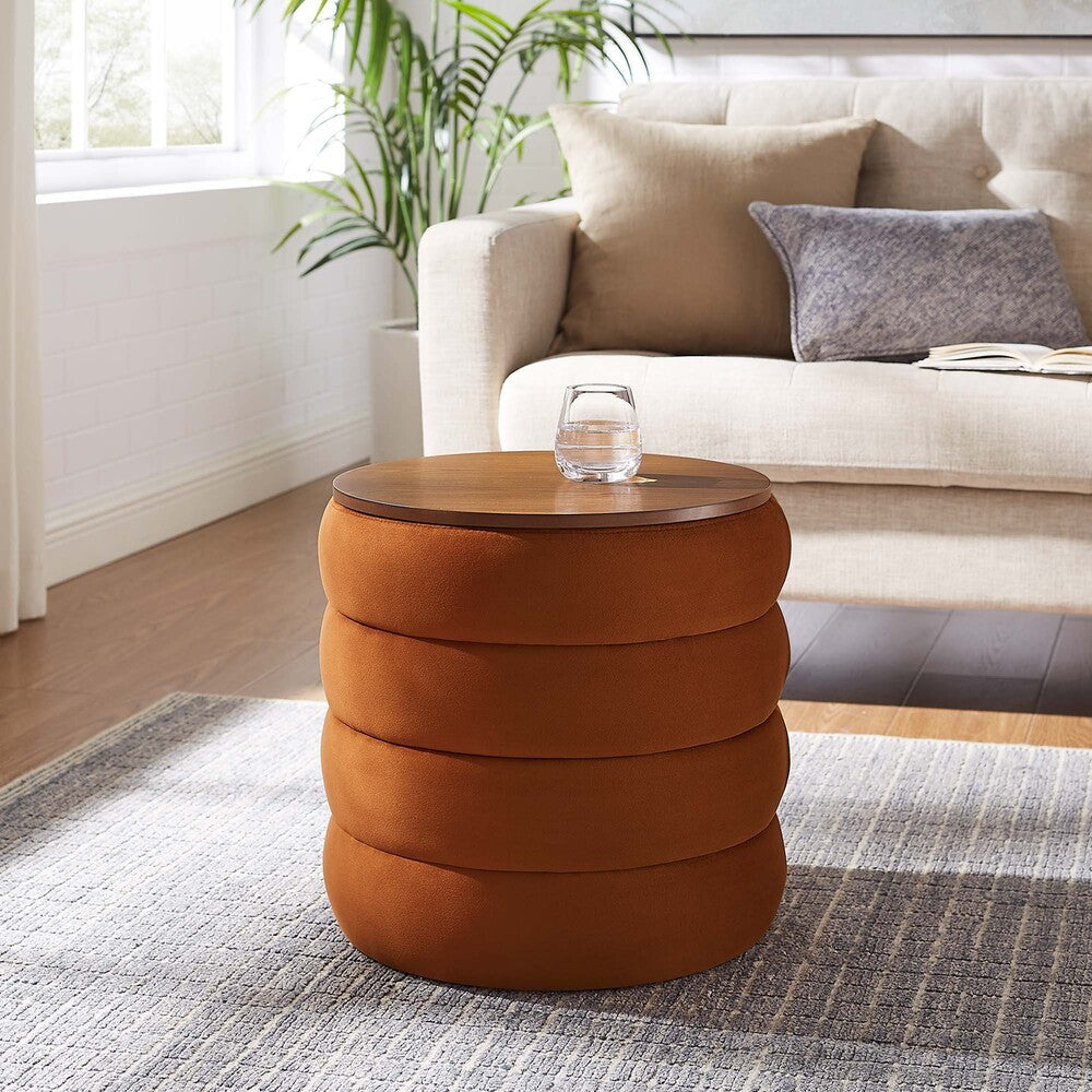 EEI-6684 Mezzo Round Performance Velvet Storage Ottoman by Modway