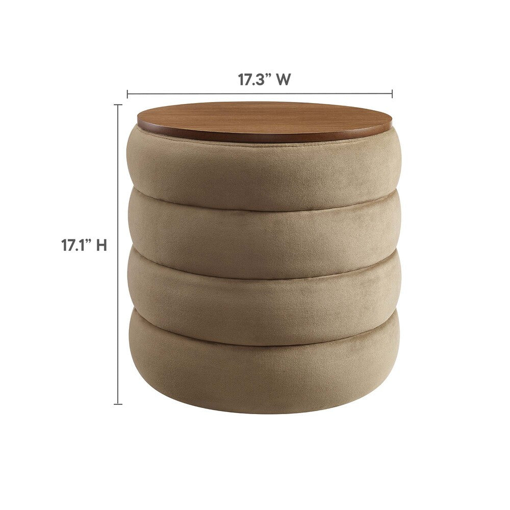 EEI-6684 Mezzo Round Performance Velvet Storage Ottoman by Modway