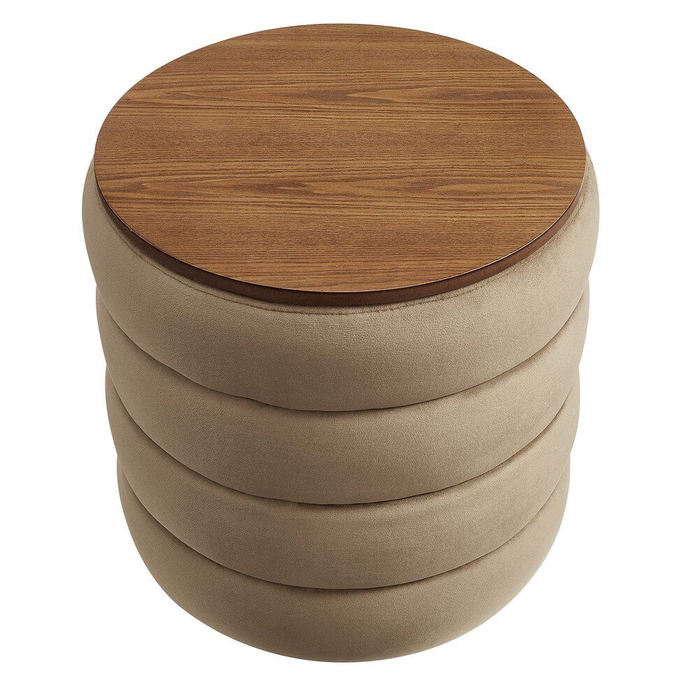 EEI-6684 Mezzo Round Performance Velvet Storage Ottoman by Modway