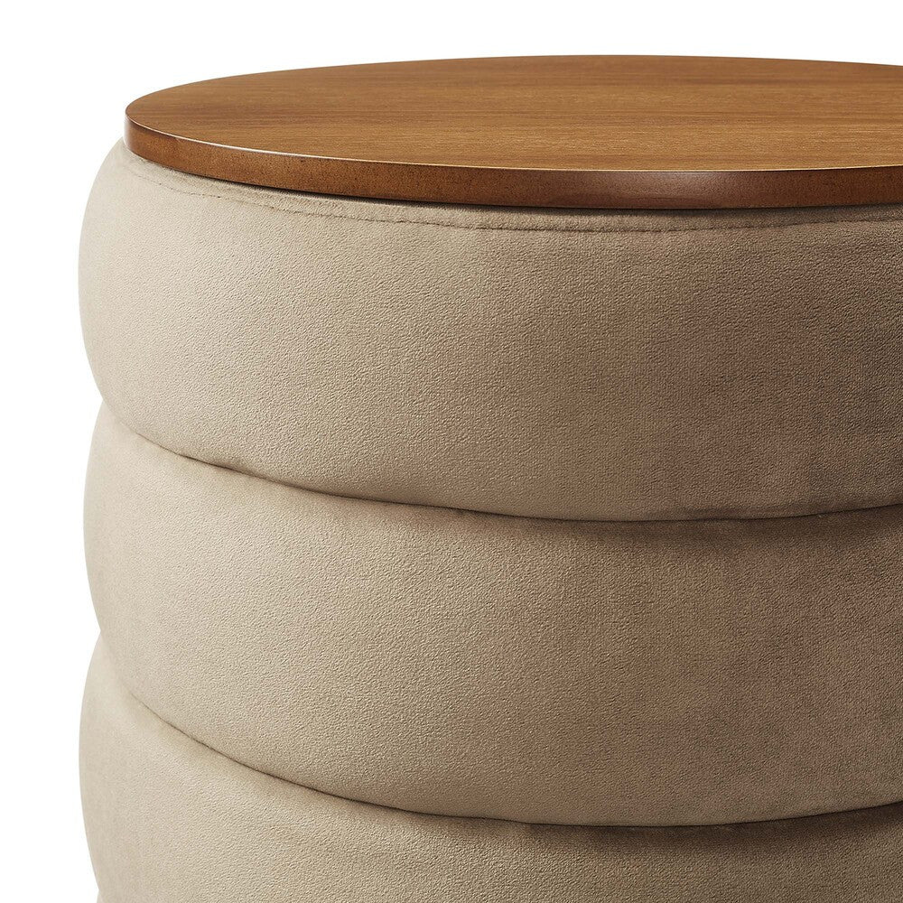 EEI-6684 Mezzo Round Performance Velvet Storage Ottoman by Modway