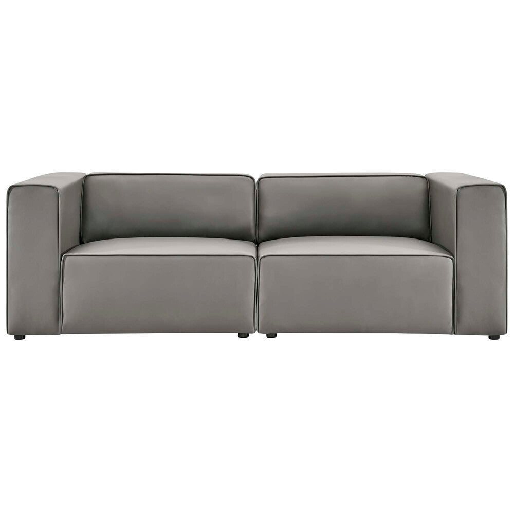 EEI-4788 Mingle 2-Piece Vegan Leather Sectional Sofa Loveseat by Modway