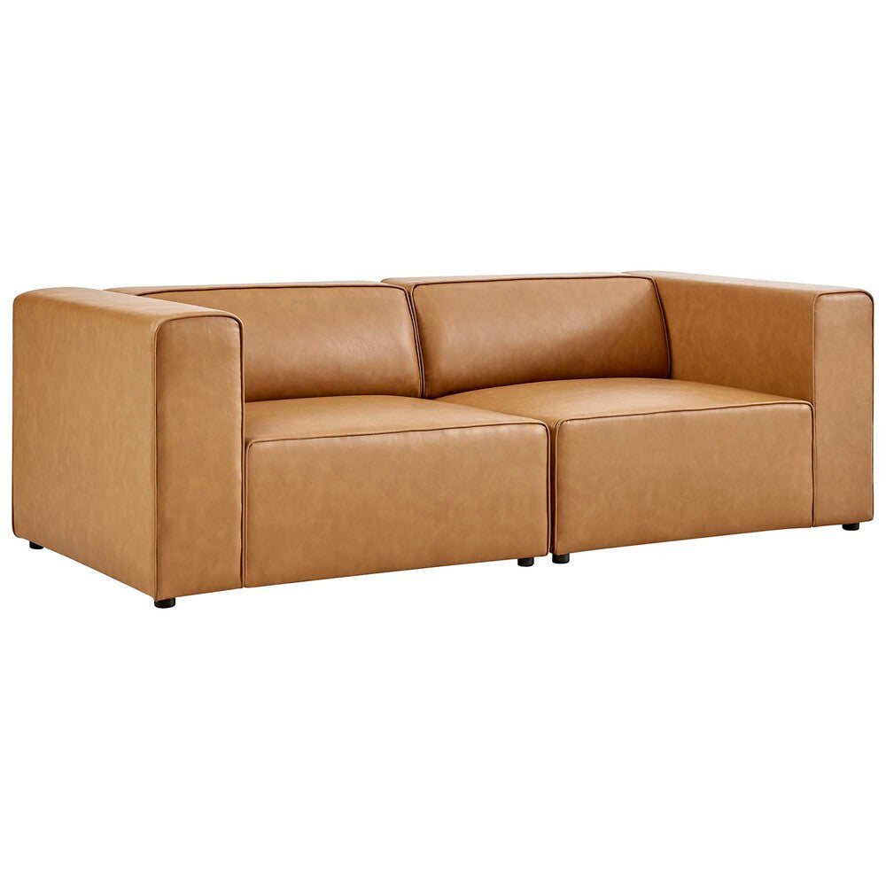 EEI-4788 Mingle 2-Piece Vegan Leather Sectional Sofa Loveseat by Modway