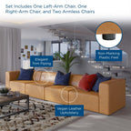 EEI-4793 Mingle 4-Piece Vegan Leather Sectional Sofa by Modway