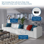 EEI-4793 Mingle 4-Piece Vegan Leather Sectional Sofa by Modway