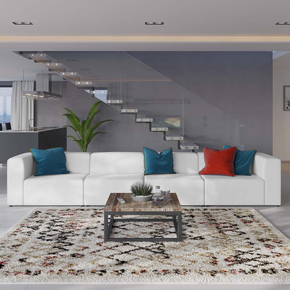 EEI-4793 Mingle 4-Piece Vegan Leather Sectional Sofa by Modway