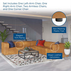 EEI-4795 Mingle 5-Piece Vegan Leather Sectional Sofa by Modway