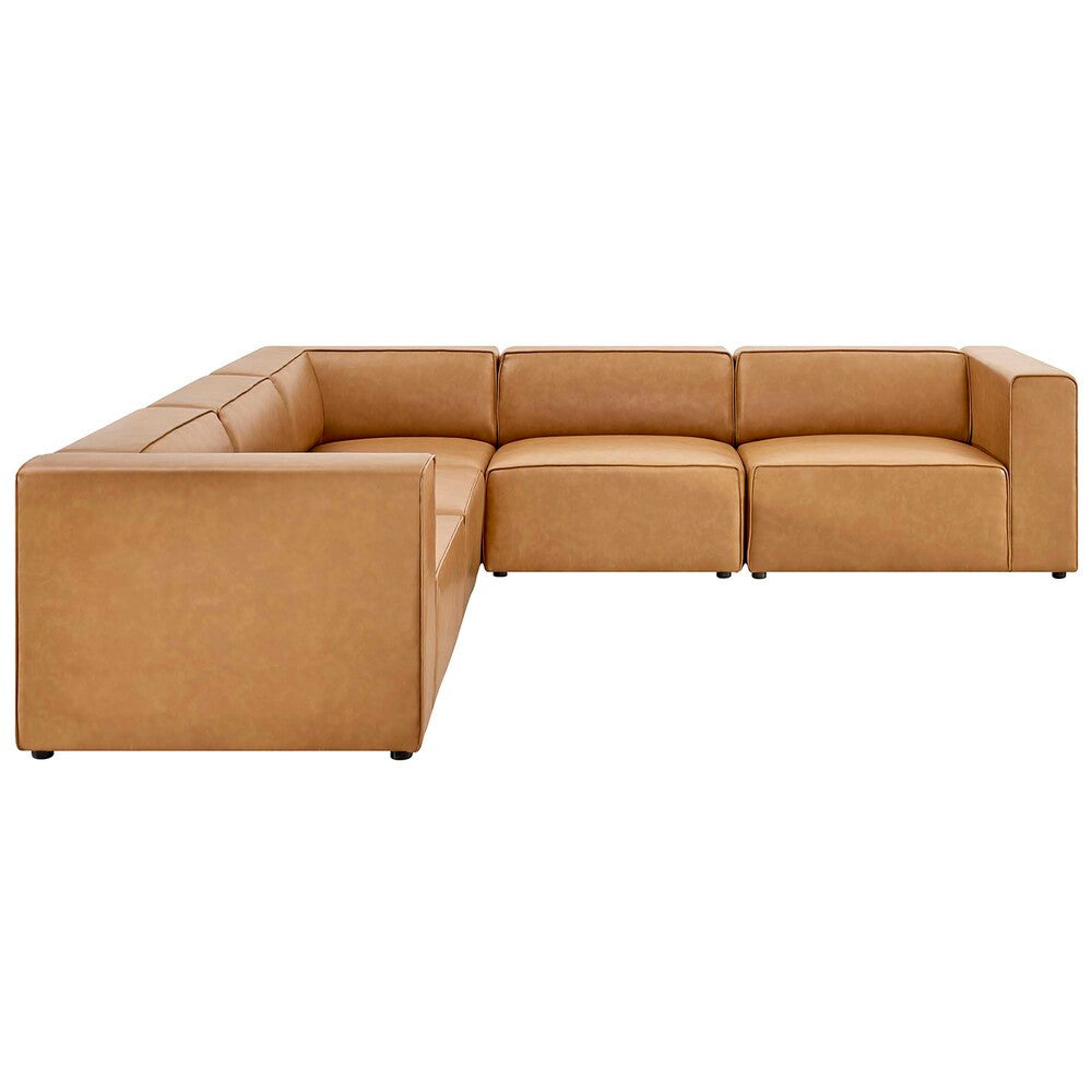 EEI-4795 Mingle 5-Piece Vegan Leather Sectional Sofa by Modway
