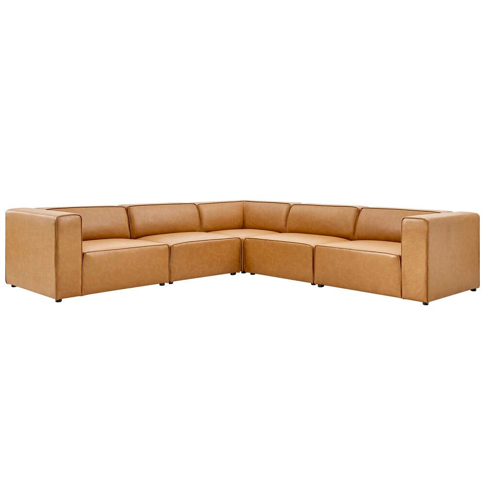 EEI-4795 Mingle 5-Piece Vegan Leather Sectional Sofa by Modway