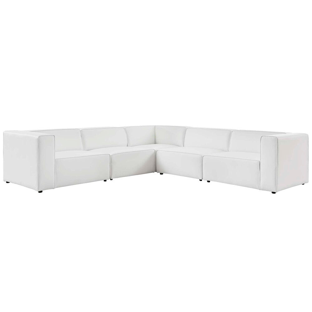 EEI-4795 Mingle 5-Piece Vegan Leather Sectional Sofa by Modway
