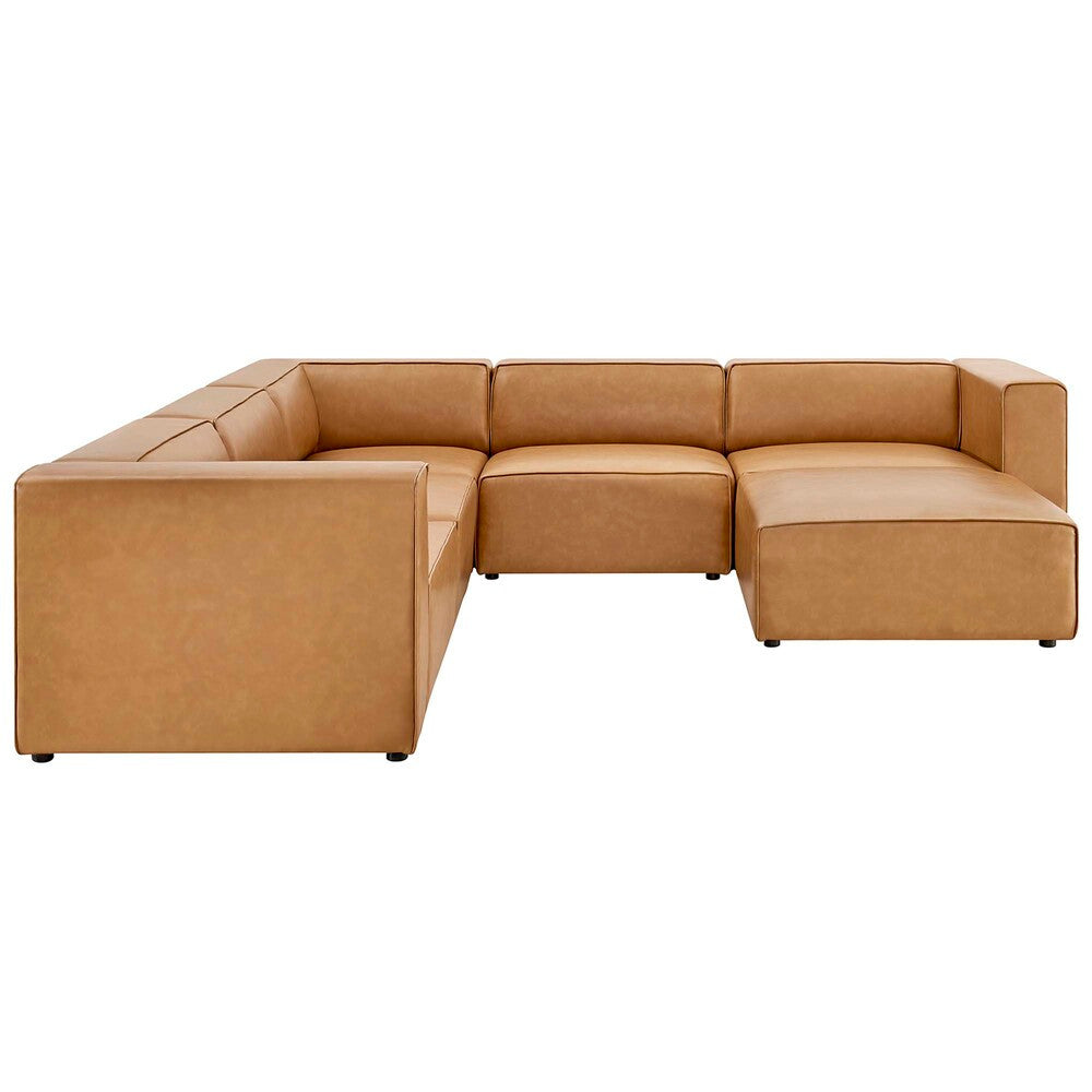 EEI-4796-TAN Mingle 6-Piece Vegan Leather Furniture Set by Modway