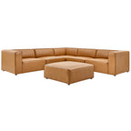 Modway EEI-4796-TAN Mingle 6-Piece Vegan Leather Furniture Set Tan